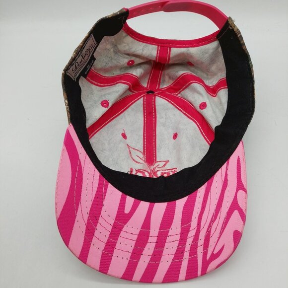Realtree Girl Pink Accent Bedazzled Camouflage Snapback Hat Cap Ladies Fit - Picture 6 of 7